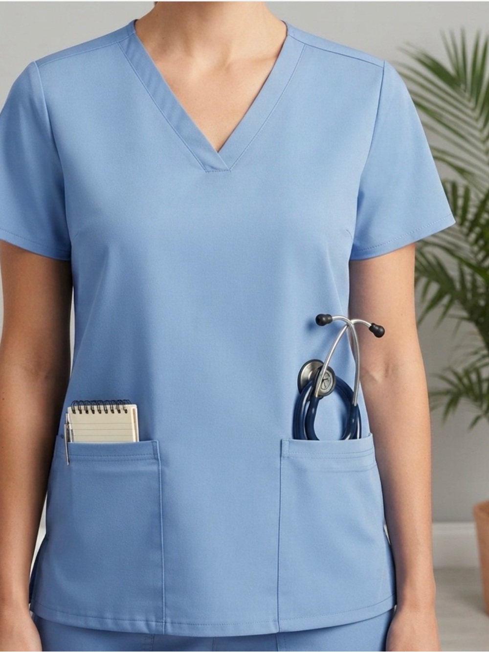 Vince Camuto • Women’s Notched Sleeve Medical Scrub Top Size XL